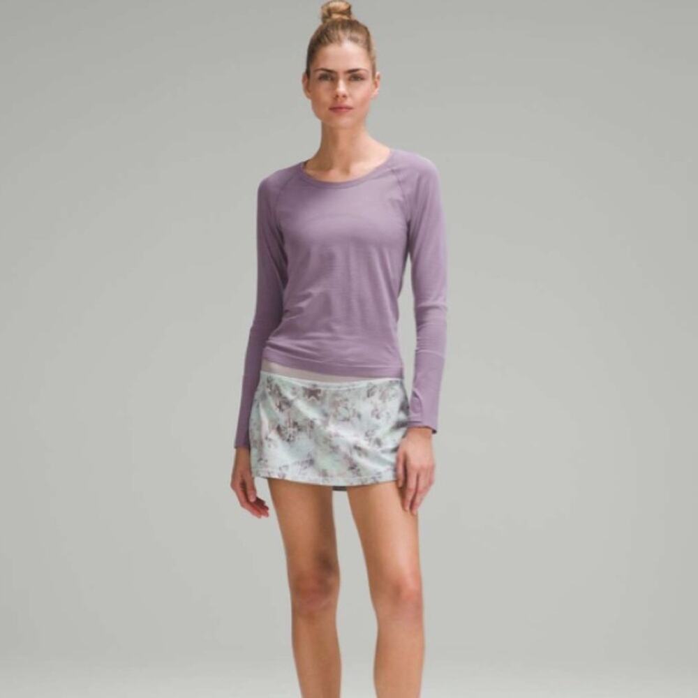 Lululemon Pace Rival Mid-Rise Skirt Plisse Bloom Multi / Mauve Grey